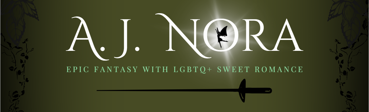 Logo: A.J. Nora | Epic Fantasy with Sweet LGBTQ+ Romance